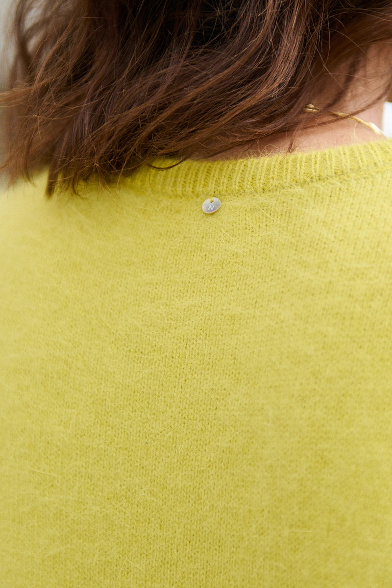 Kurzarm-Pullover aus softem Angora-Mix mit Puffärmeln