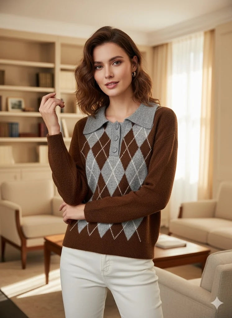 Strickpullover mit elegantem Kragen