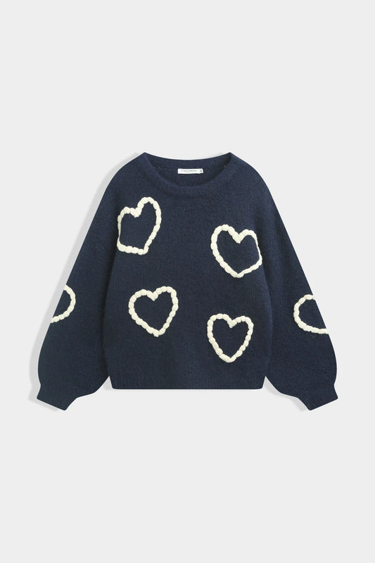 Strickpullover mit Herzmotiv