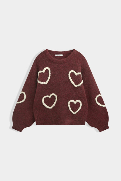 Strickpullover mit Herzmotiv