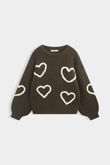Strickpullover mit Herzmotiv