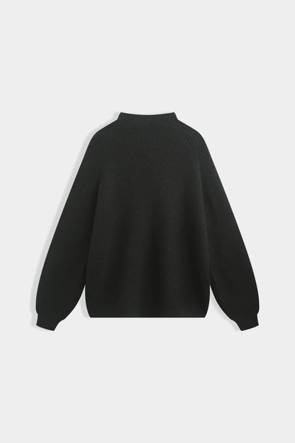 Rippstrickpullover mit voluminösen Ärmeln