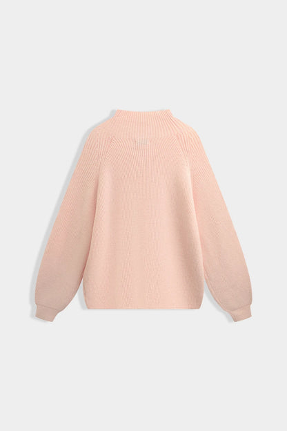 Rippstrickpullover mit voluminösen Ärmeln