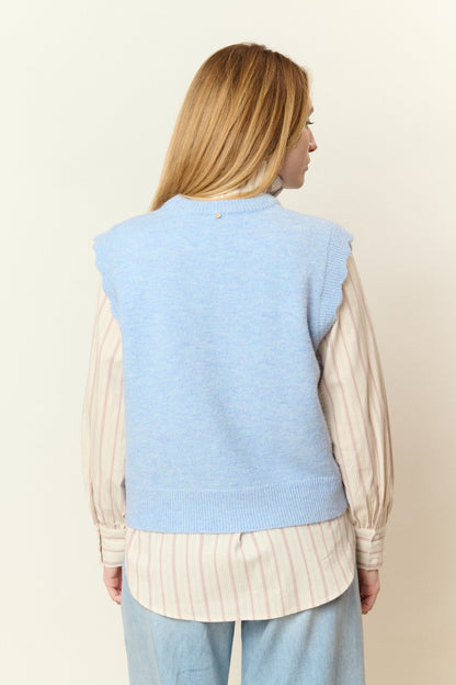 Ärmelloser Pullover aus Alpaka und Wolle