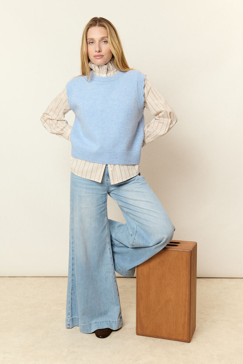 Ärmelloser Pullover aus Alpaka und Wolle