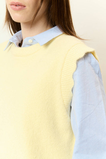Ärmelloser Pullover aus Alpaka und Wolle