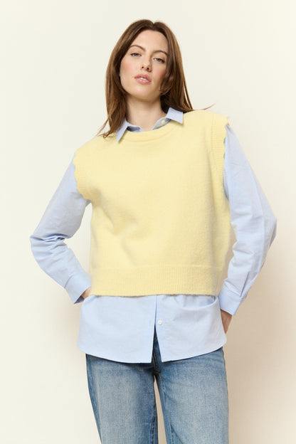 Ärmelloser Pullover aus Alpaka und Wolle