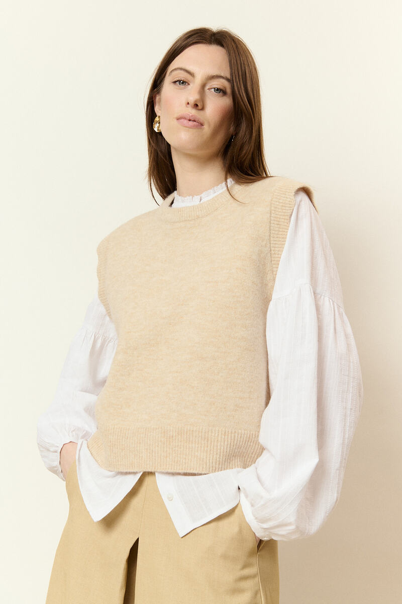 Ärmelloser Pullover aus Alpaka und Wolle