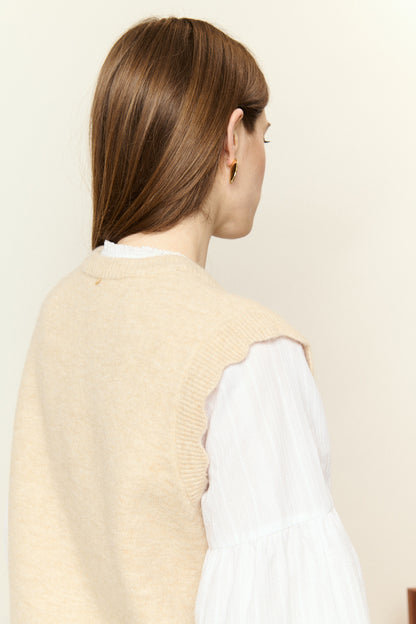 Ärmelloser Pullover aus Alpaka und Wolle