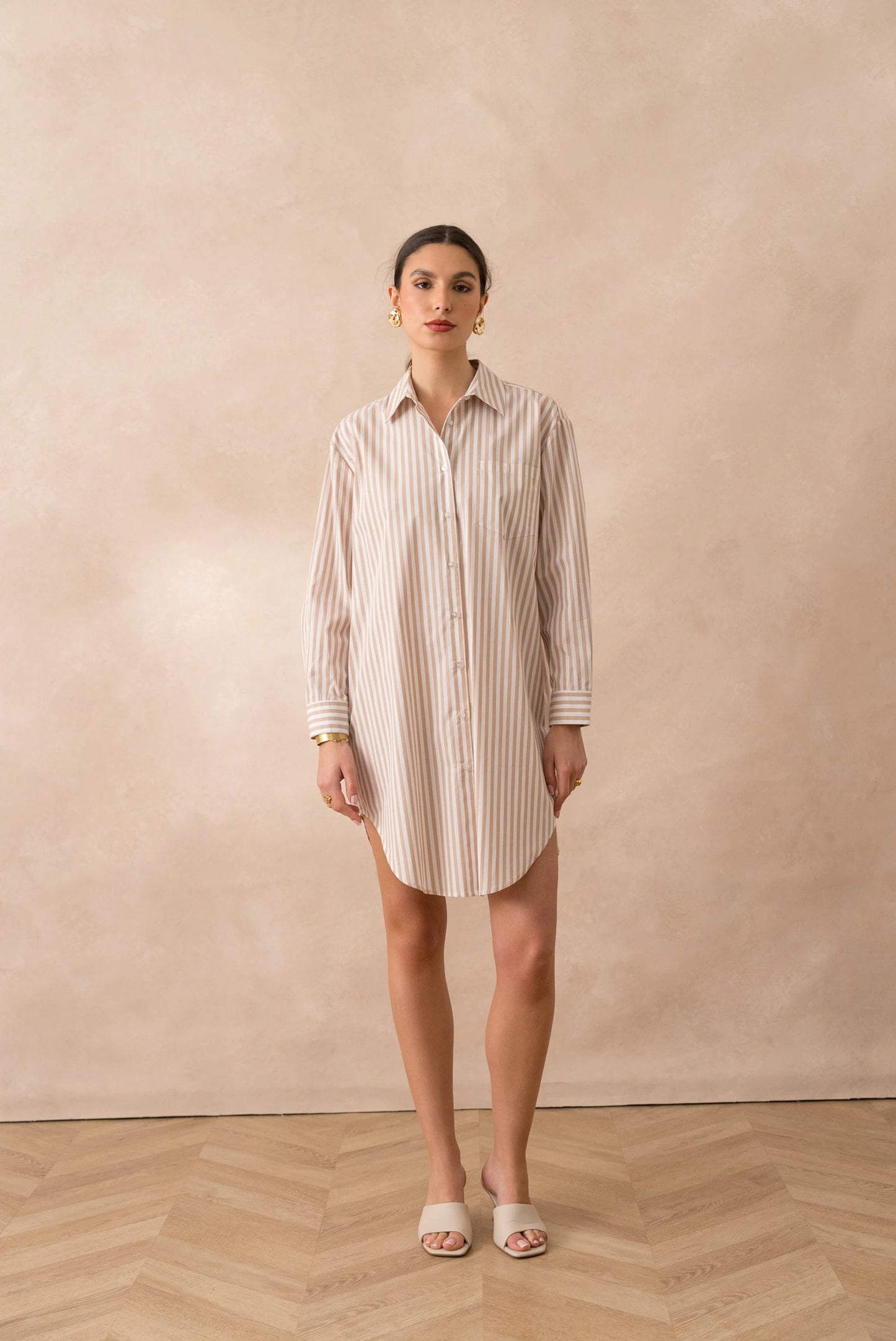 Gestreiftes Kleid aus Baumwolle