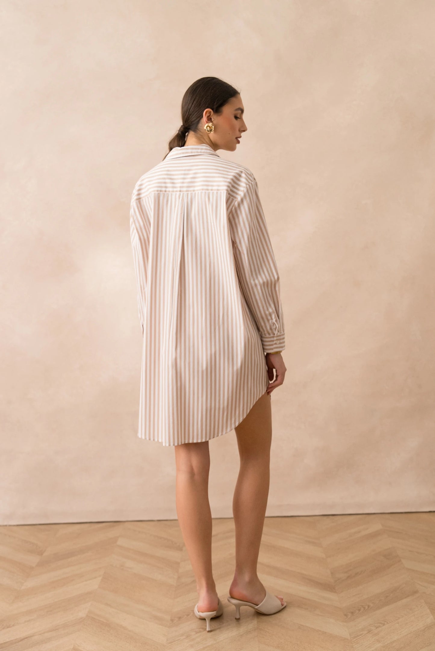 Gestreiftes Kleid aus Baumwolle