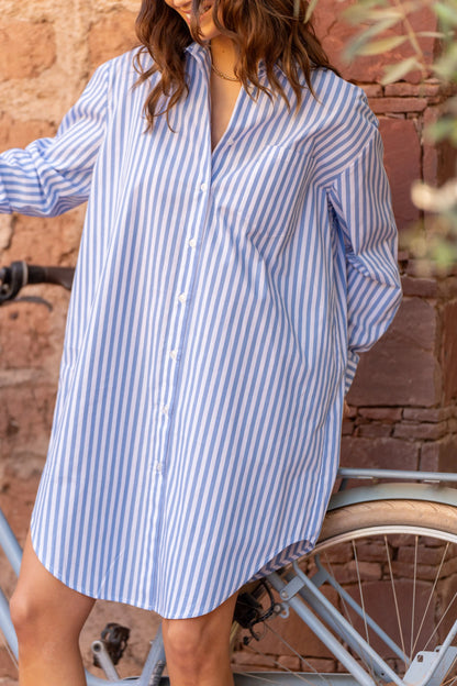 Gestreiftes Kleid aus Baumwolle