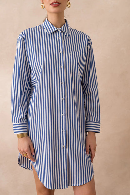 Gestreiftes Kleid aus Baumwolle