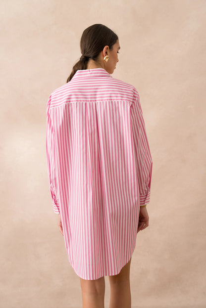 Gestreiftes Kleid aus Baumwolle