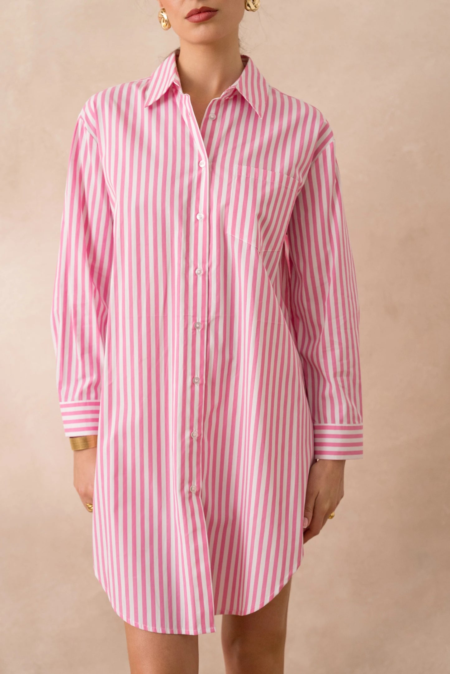 Gestreiftes Kleid aus Baumwolle