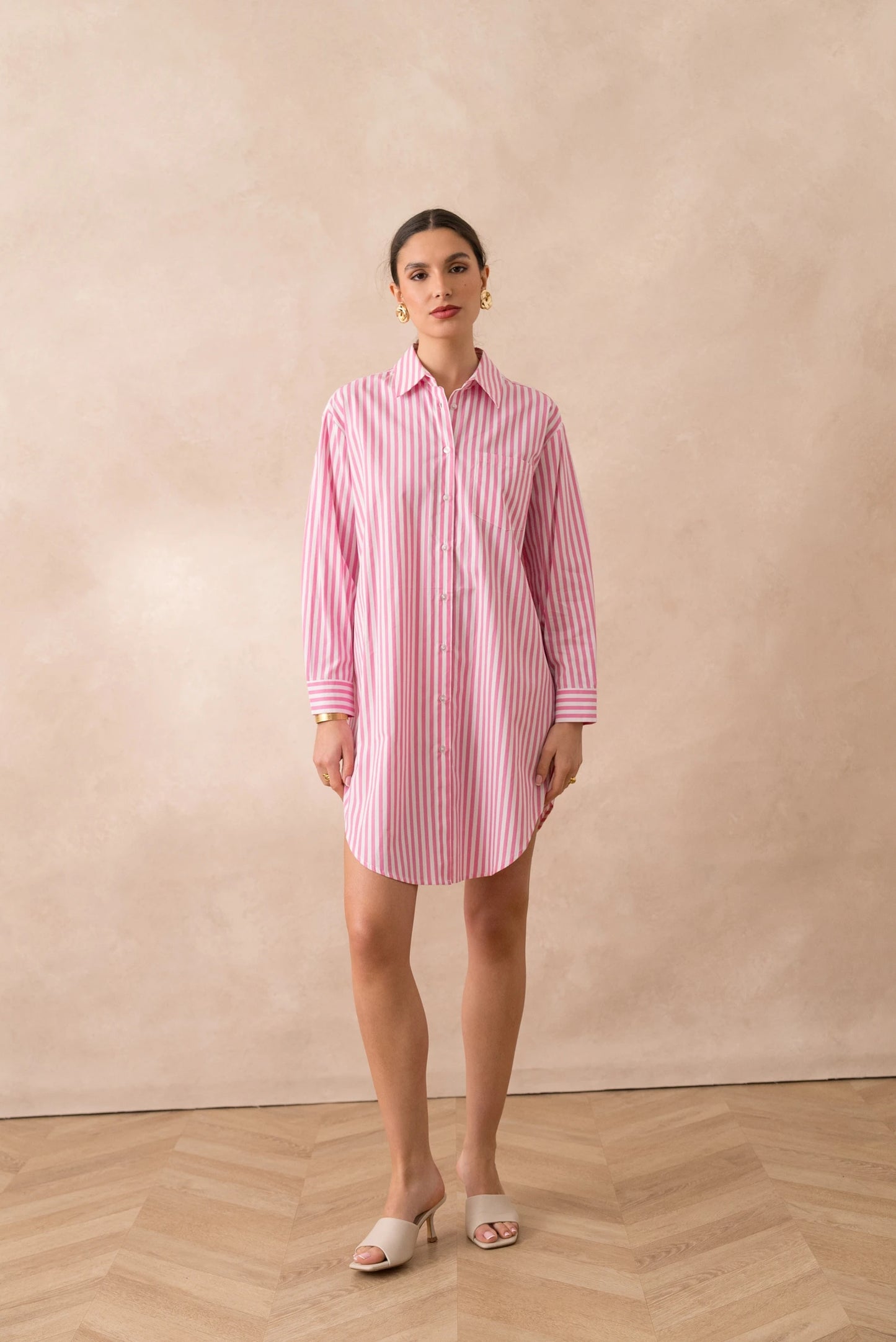 Gestreiftes Kleid aus Baumwolle