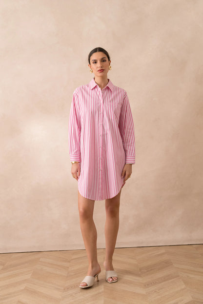 Gestreiftes Kleid aus Baumwolle