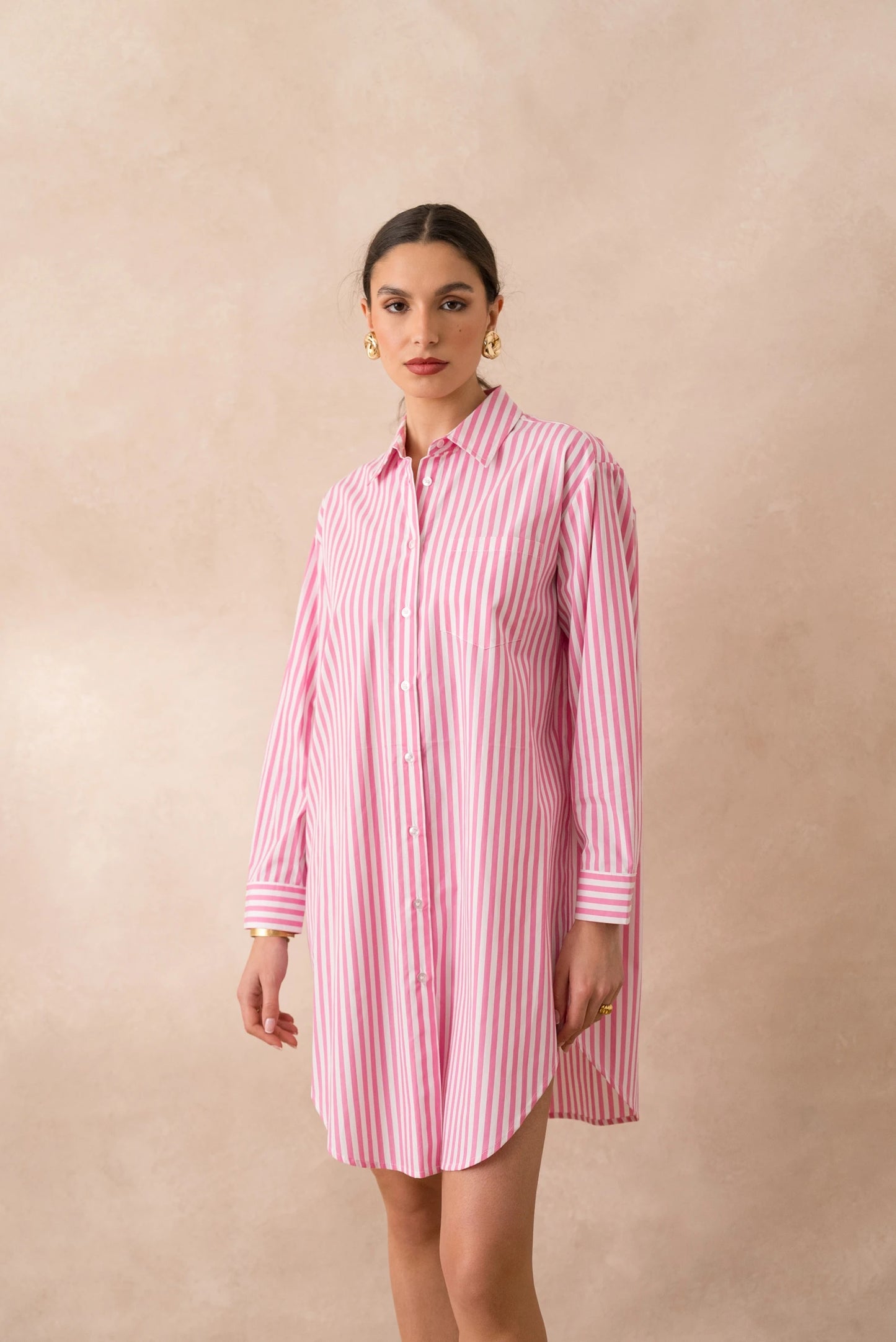 Gestreiftes Kleid aus Baumwolle