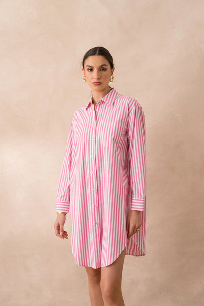 Gestreiftes Kleid aus Baumwolle