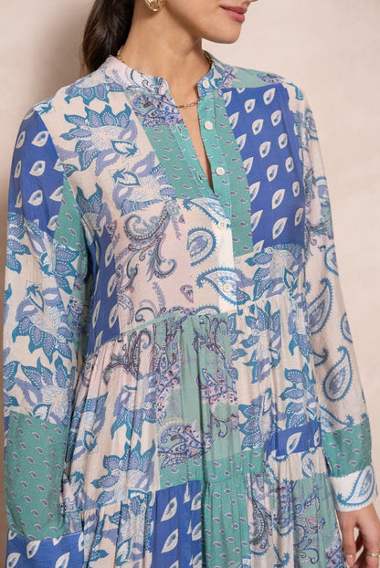 Maxikleid aus Seiden-Mix