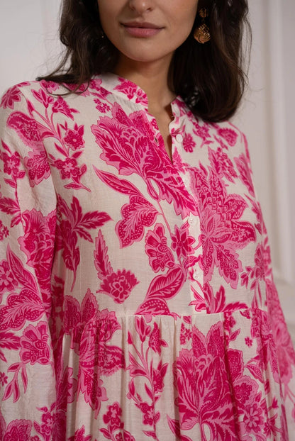 Maxikleid aus Seiden-Mix