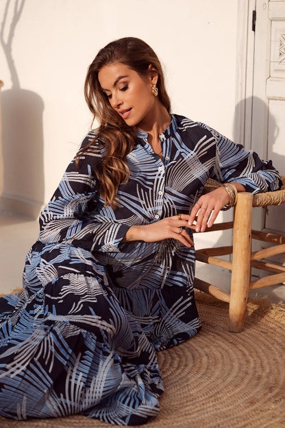 Maxikleid aus Seiden-Mix