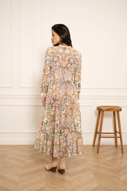 Maxikleid aus Seiden-Mix