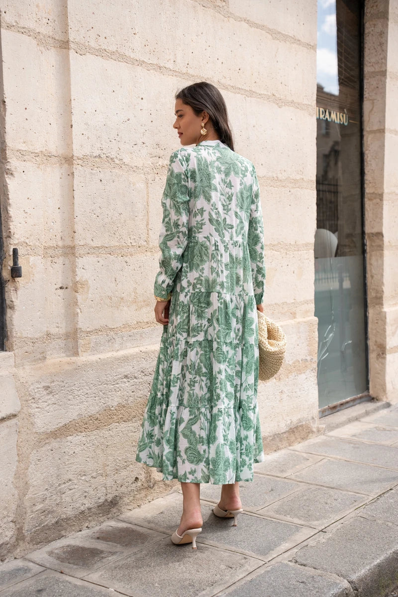 Maxikleid aus Seiden-Mix