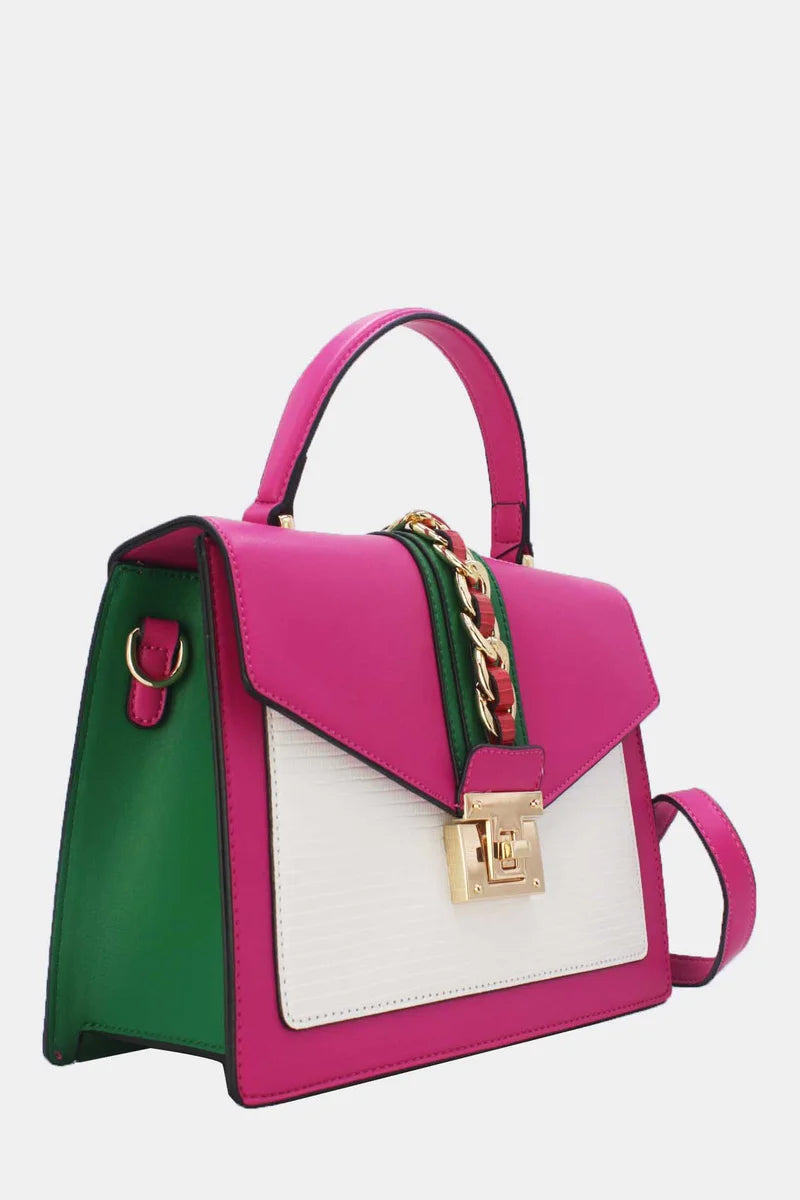 Elegante Design-Handtasche mit Drehverschluss