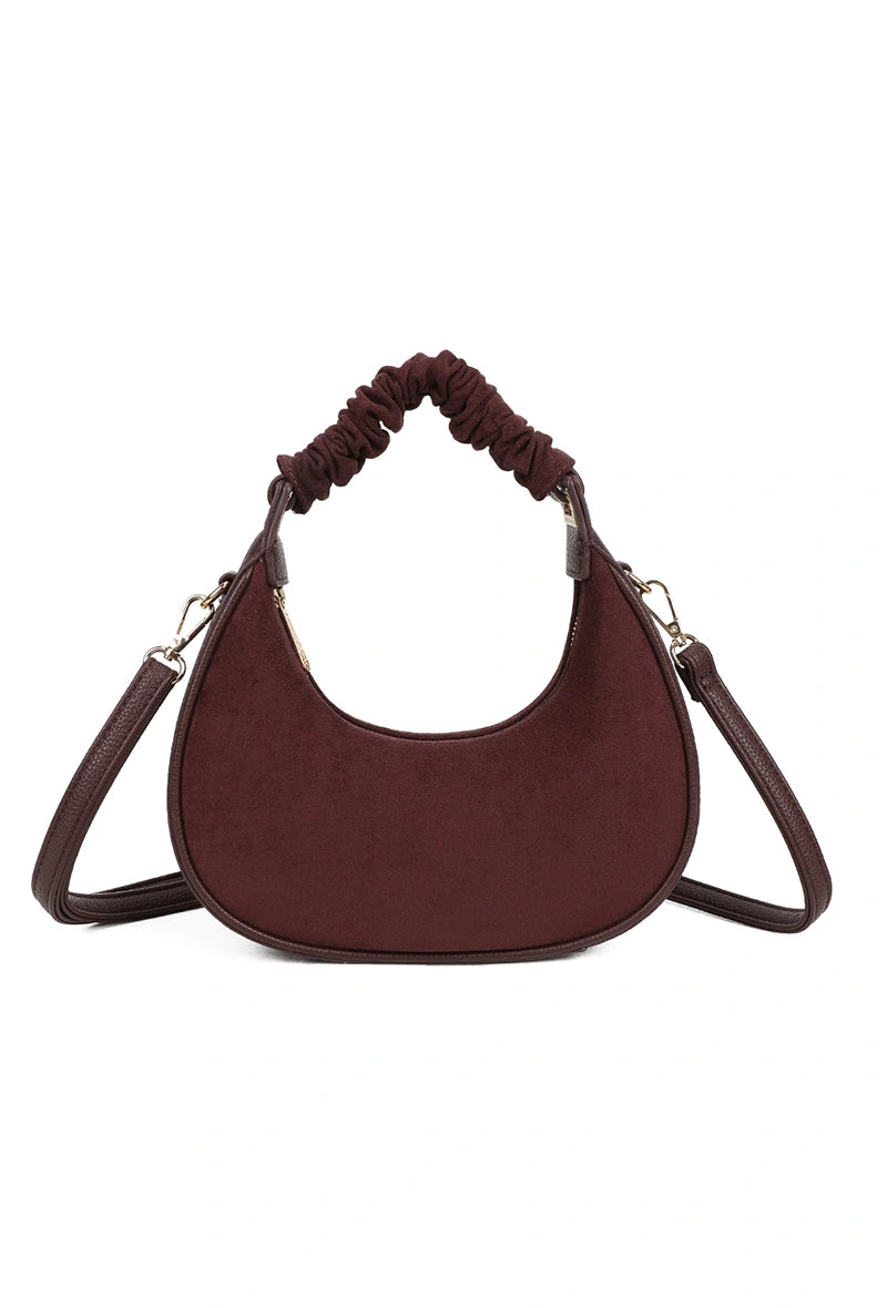 Schultertasche in Wildleder-Optik