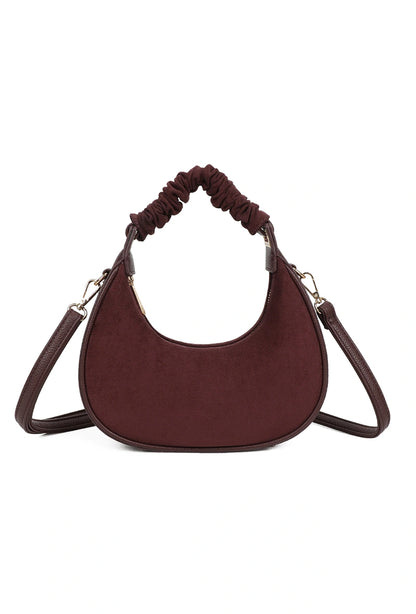 Schultertasche in Wildleder-Optik
