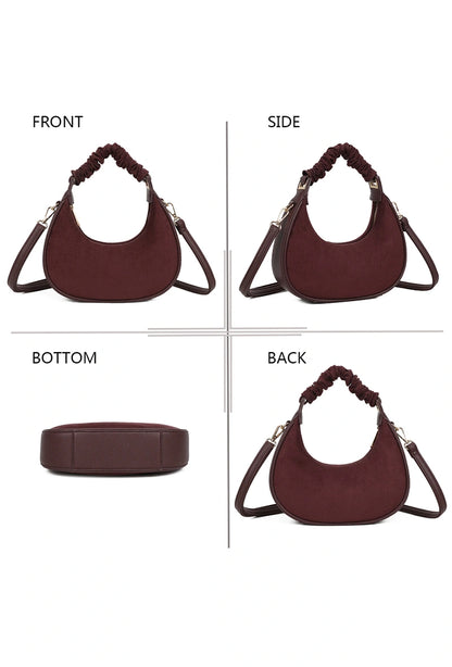 Schultertasche in Wildleder-Optik