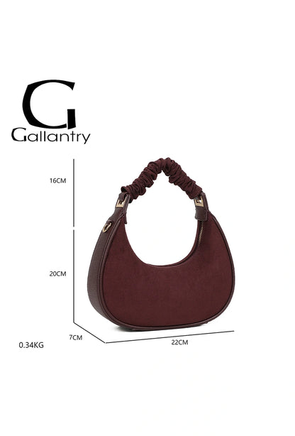 Schultertasche in Wildleder-Optik