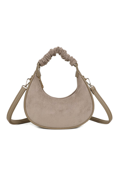 Schultertasche in Wildleder-Optik