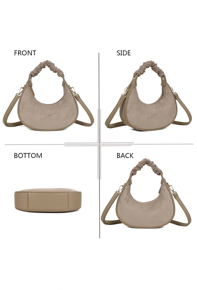 Schultertasche in Wildleder-Optik
