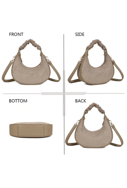 Schultertasche in Wildleder-Optik