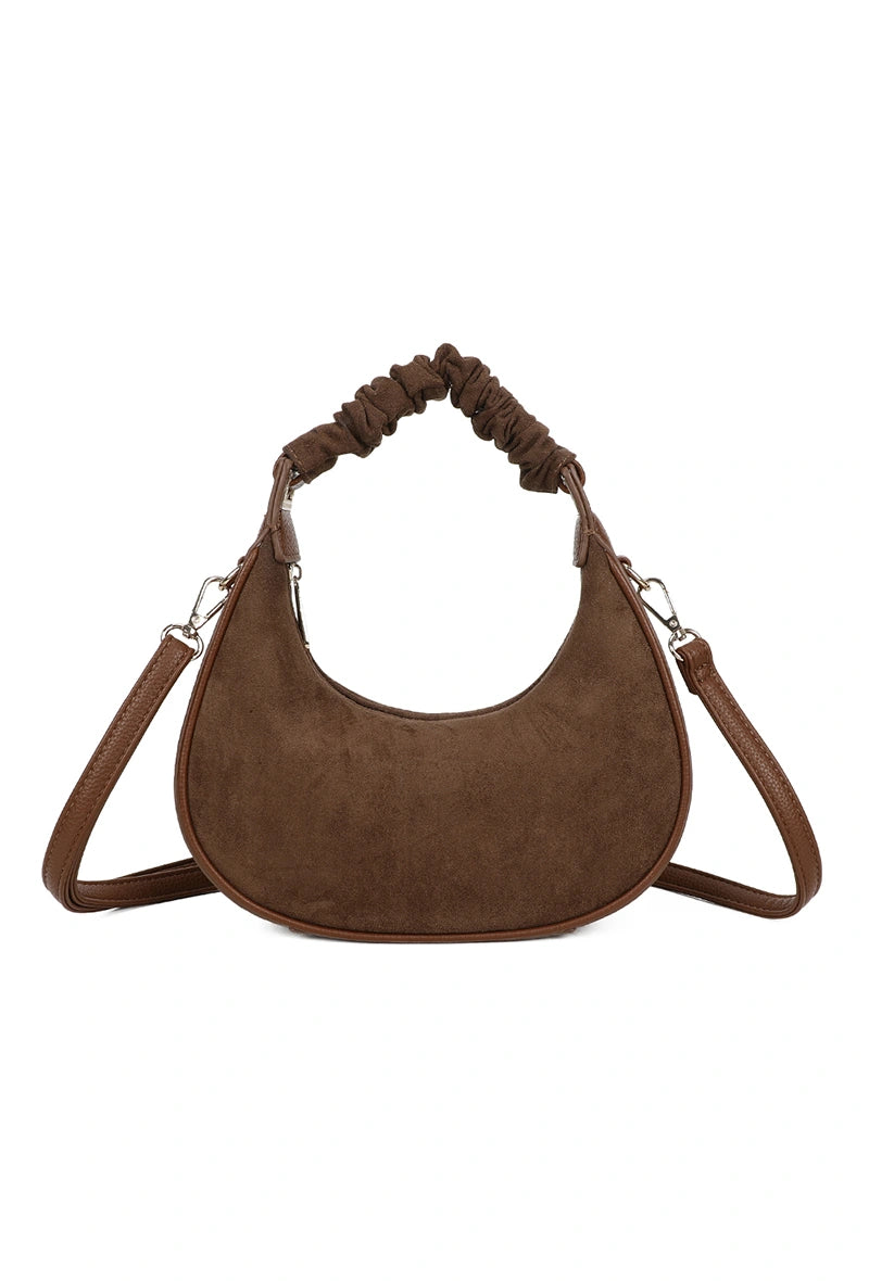 Schultertasche in Wildleder-Optik