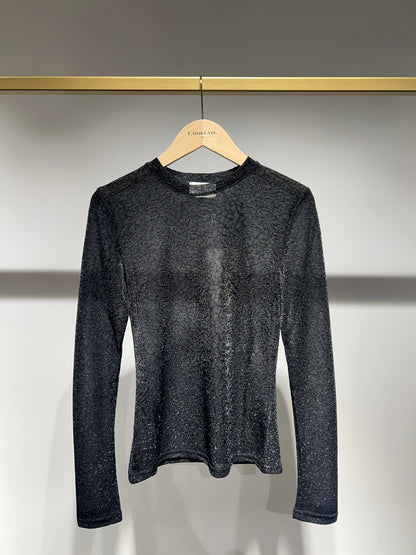 Glänzendes T-Shirt mit Leoparden-muster