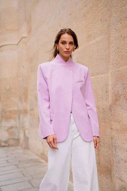 Strukturierter Blazer mit asymmetrischem Verschluss