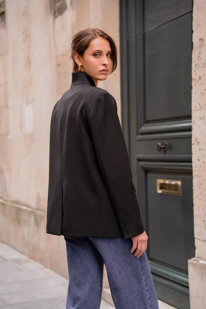 Strukturierter Blazer mit asymmetrischem Verschluss