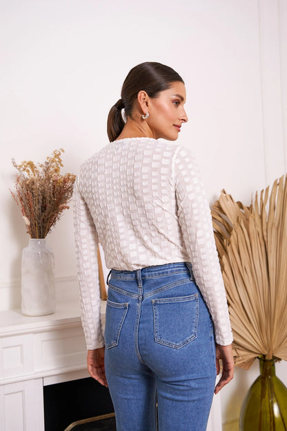 Wickeltop aus Stretch-Strick