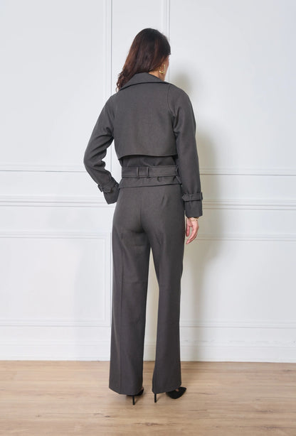 Kurzer zweireihiger Trenchcoat