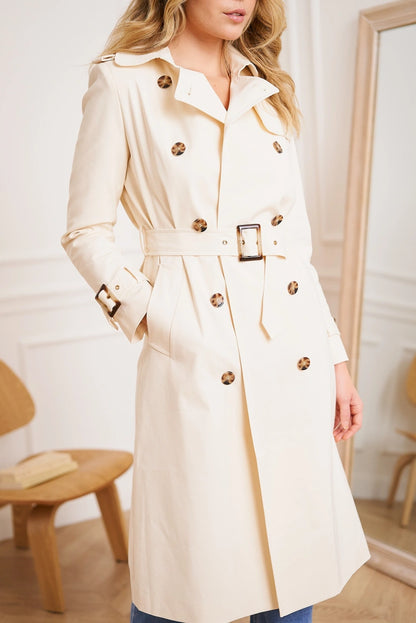 Langer, schlichter Trenchcoat mit Gürtel