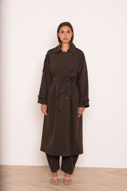 Oversize Trenchcoat mit Zweireihiger Verschluss