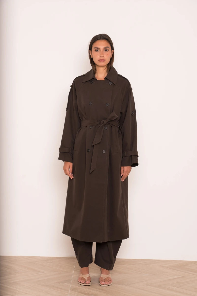 Oversize Trenchcoat mit Zweireihiger Verschluss