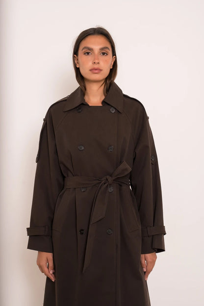 Oversize Trenchcoat mit Zweireihiger Verschluss