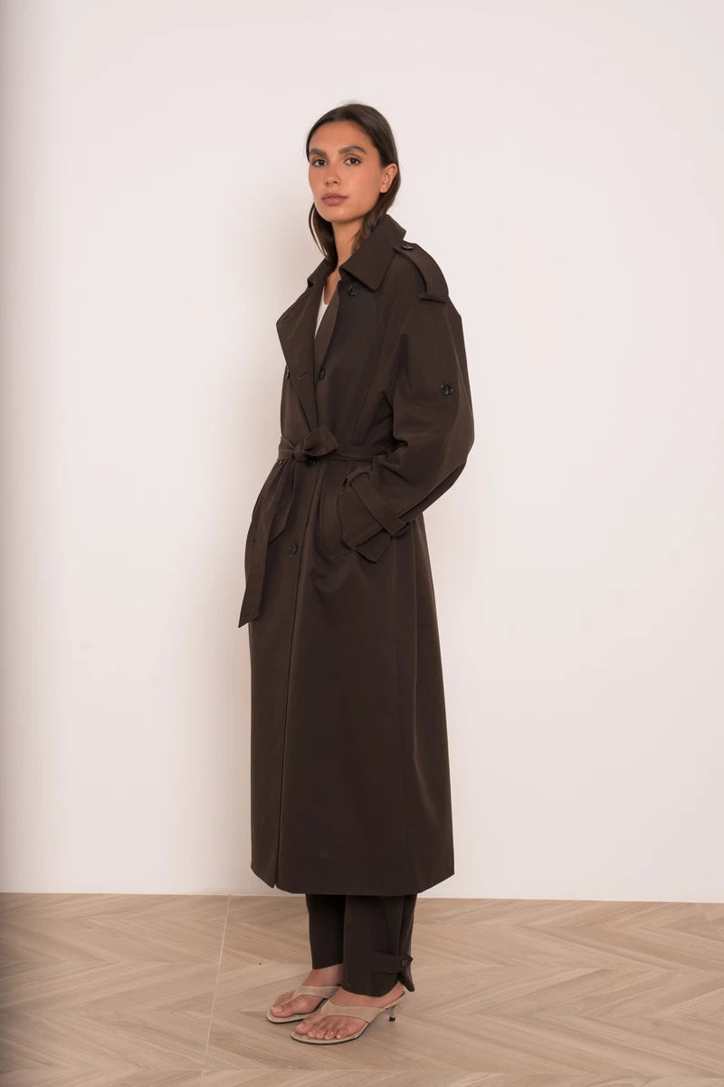 Oversize Trenchcoat mit Zweireihiger Verschluss