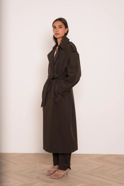 Oversize Trenchcoat mit Zweireihiger Verschluss