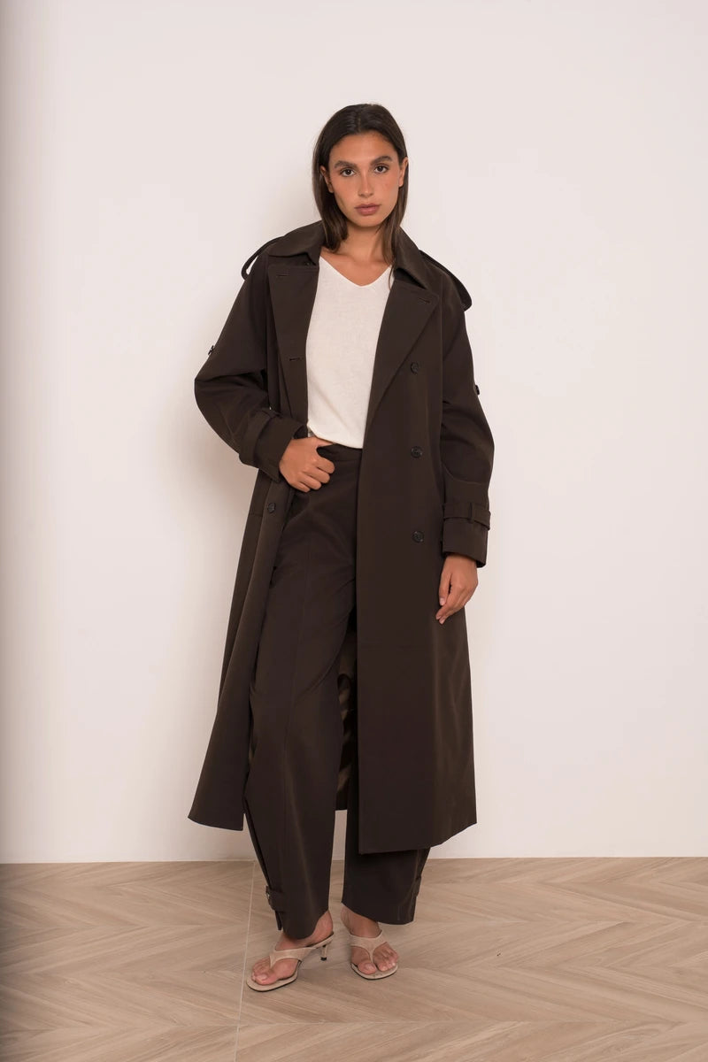 Oversize Trenchcoat mit Zweireihiger Verschluss