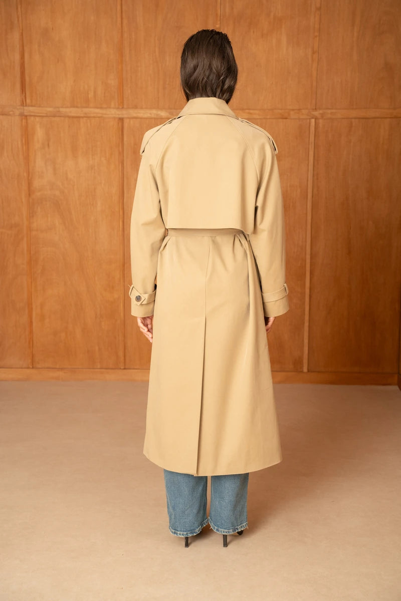 Oversize Trenchcoat mit Zweireihiger Verschluss